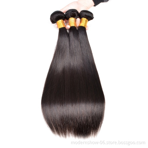 8a Grade Unprocessed Peruvian Virgin Straight Hair 3 Bundles with Closure Straight Hair Extensions For Black Women